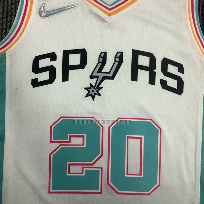 Camiseta San Antonio Spurs Manu Ginobili NO 20 Ciudad 2021-22 Blanco